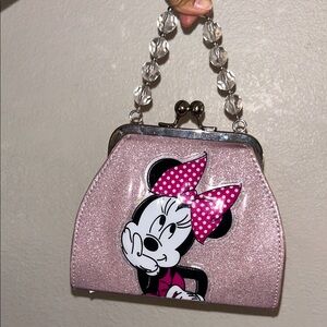 Disney Pink Glitter Minnie Mouse Handbag